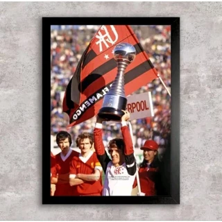 Quadro Decorativo Flamengo Campeão Libertadores 1981 Time de Zico - Alta resolução PREMIUM