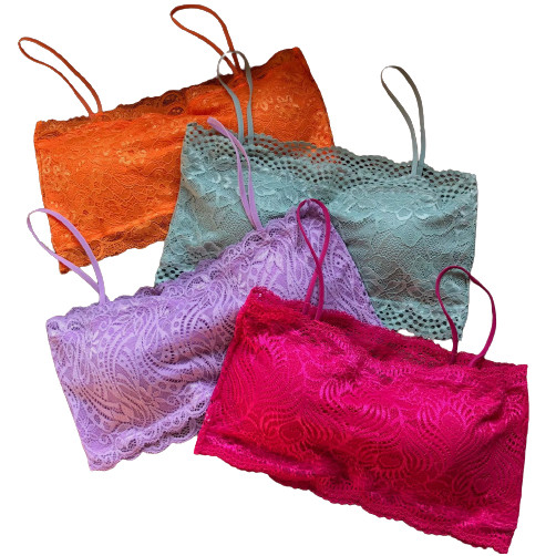 Kit 6 Top Faixa Rendado com Bojo Topper com Forro Regata Nadador Cropped Feminino Blusa Renda Pilates Sutiã Caminhada