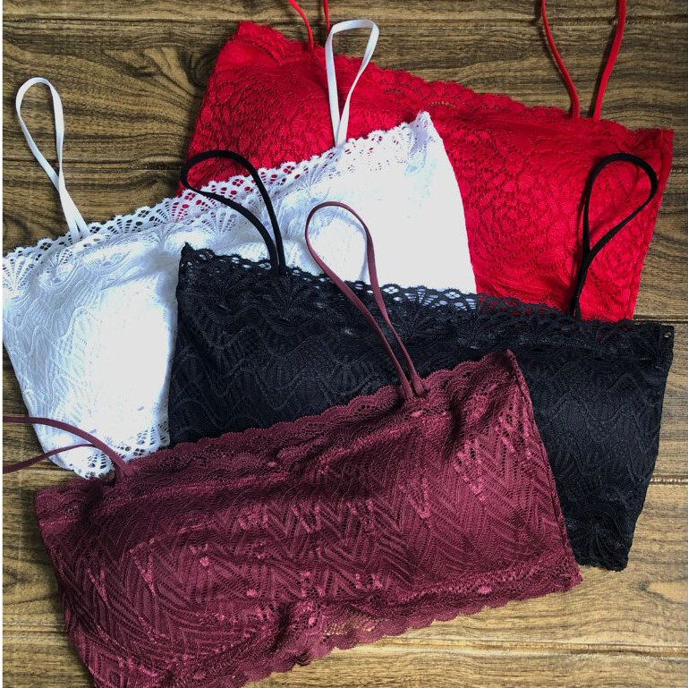 Kit 8 Top Faixa Rendado com Bojo Topper com Forro Regata Nadador Cropped Feminino Blusa Renda Pilates Sutiã Caminhada