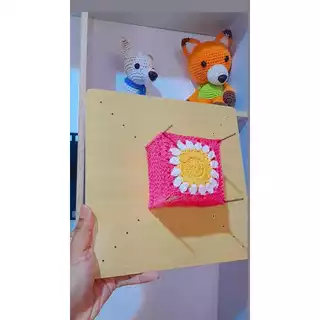 Placa De Blocagem Para Square De Crochê/Base Organizador Para Square De Crochê/Granny Square/Suporte De Square De Crochê Com 25x25 cm Com Pinos De Aço Inox