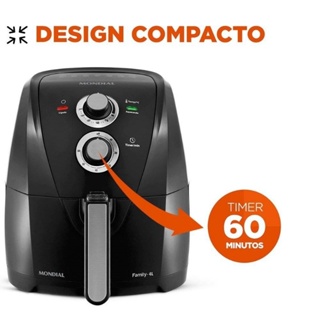 Fritadeira sem Óleo Mondial Air Fryer AFN-40-BFS 4 Litros 220v Preto/Prata