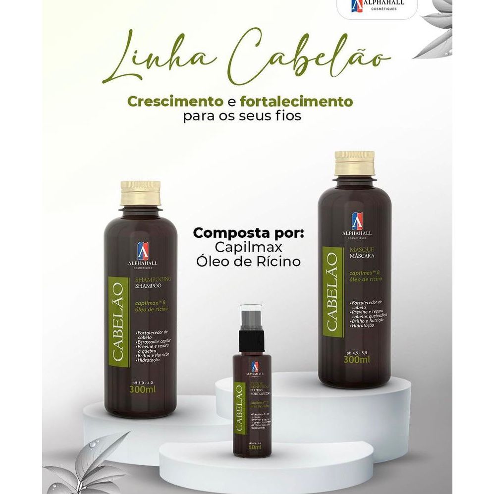 Kit Capilar Cabelão Profissional Alphahall 300ml (crescimento capilar ...