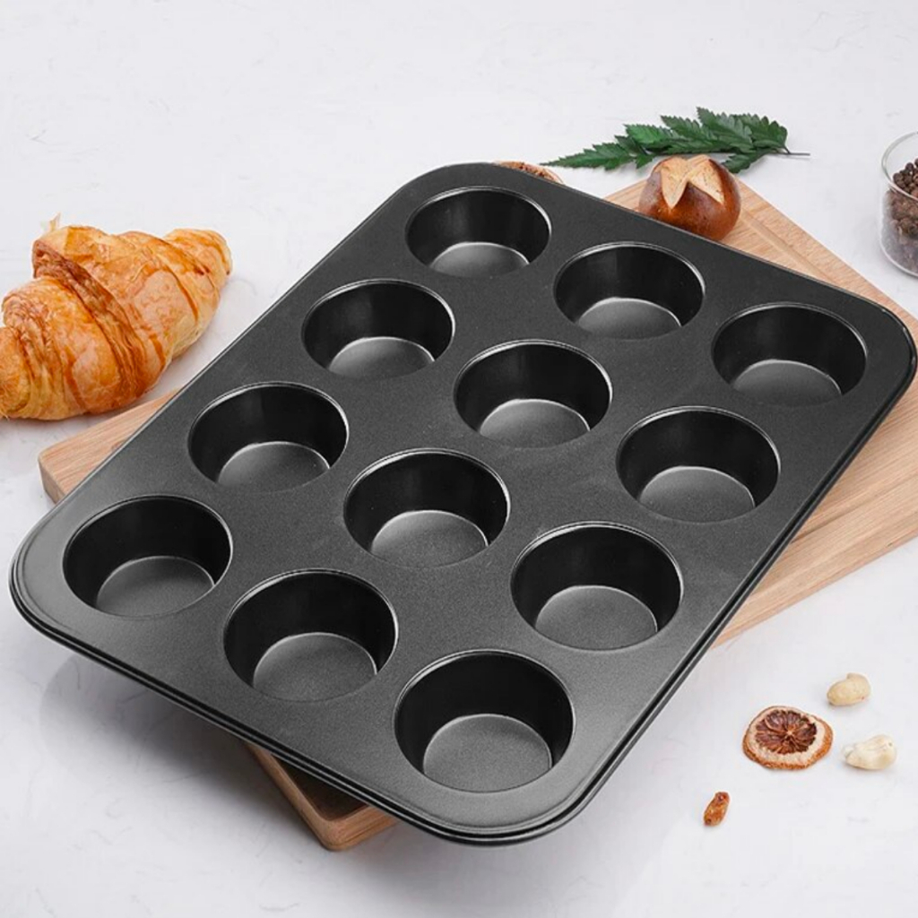 Forma para Cupcake 12 Cavidades Aço Carbono Grande