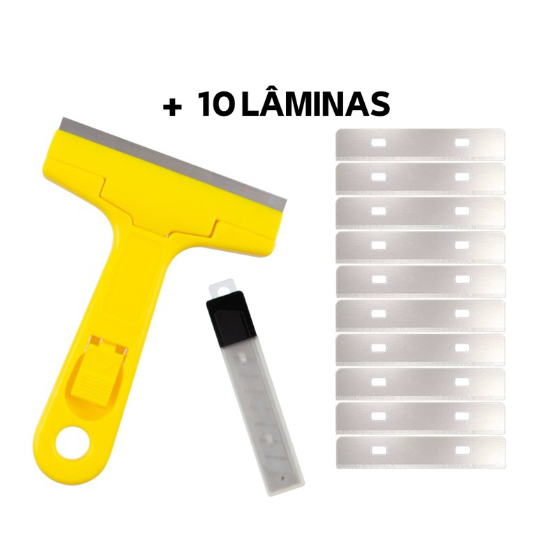 Raspador Piso Rejunte Plano Tintas Vidro Azulejo 10 Laminas