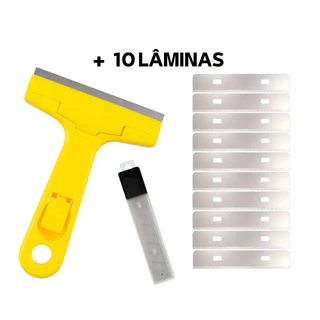 Raspador Piso Rejunte Plano Tintas Vidro Azulejo 10 Laminas