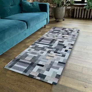 Tapete Passadeira Jacquard 2,00m x 0,60cm Antiderrapante Estampado Para Corredor Toque Suave