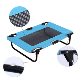 Cama Para Cachorro Suspensa Lavável 77x52x18cm Dobrável Alumínio Tela