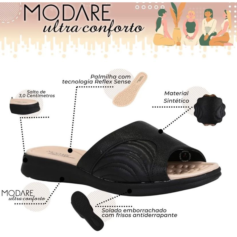 CHINELOS Modare ultraconforto para joanete salto baixo | Shopee Brasil