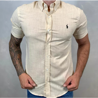 Camisa social manga curta xadrez pônei tradicional Ralph Lauren