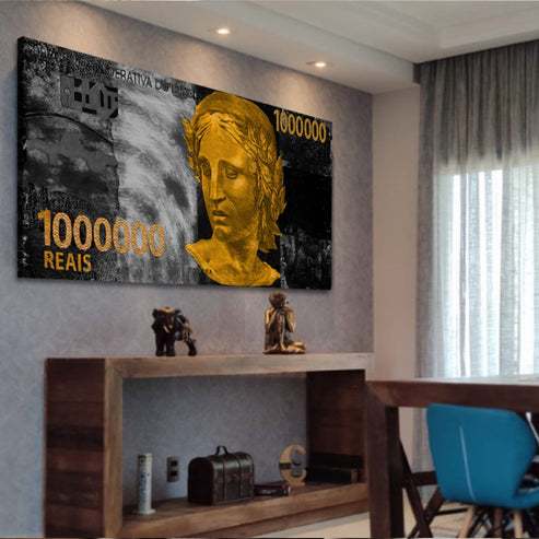 Quadro Decorativo 110x80cm Um Milhão de Reais Luxo Casa Decoração De Parede Mdf Adesivo Sala Quarto