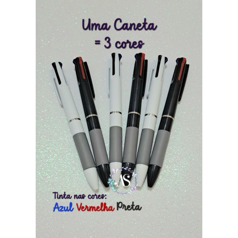 Caneta Com 3 Cores, Caneta Multi Cores
