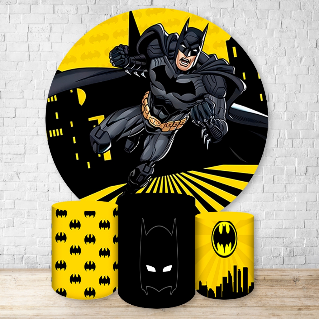 Kit Capa Painel + Trio Capas de Cilindros Sublimado Tema Bat