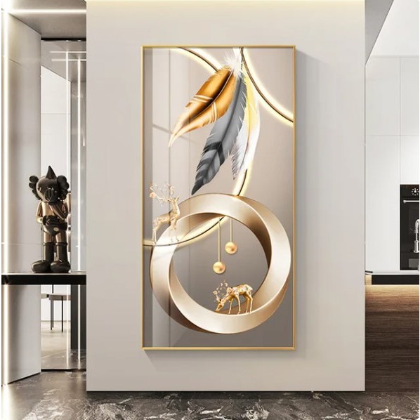 Quadro Decorativo Golden abstrato 3D Luxo Moderno