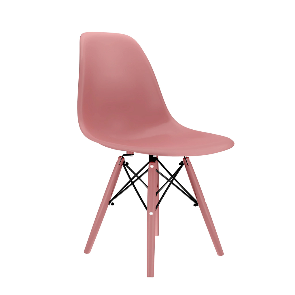 Cadeira Eames Pp Opala Rosa Pés Em Polipropileno