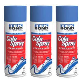 Kit 3 Cola Spray Permanente 305G 500Ml - Tekbond