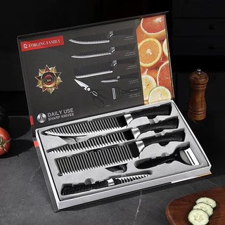 jogo faca Kit de 6 Facas Churrasco inox cozinha Profissional Antiaderente-envio imediato compre bem!