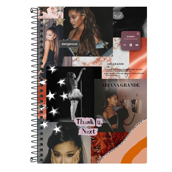 Caderno Personalizado Ariana Grande - 1 matéria, 10 matérias e 20