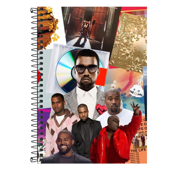 Caderno Personalizado Kanye West Rap Hip-hop - 1 matéria, 10 matérias e 20 matérias