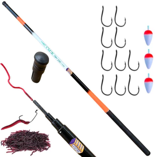 kit Vara De Pesca Telescópica De Fibra 2,40 Metros + Acessórios