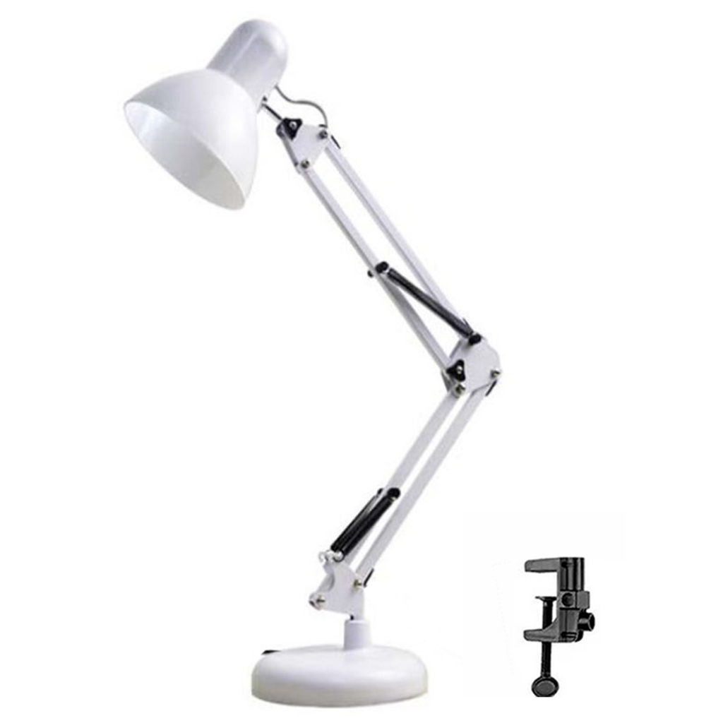 Luminária Mesa Abajur Quarto Articulável Com Garra E Base