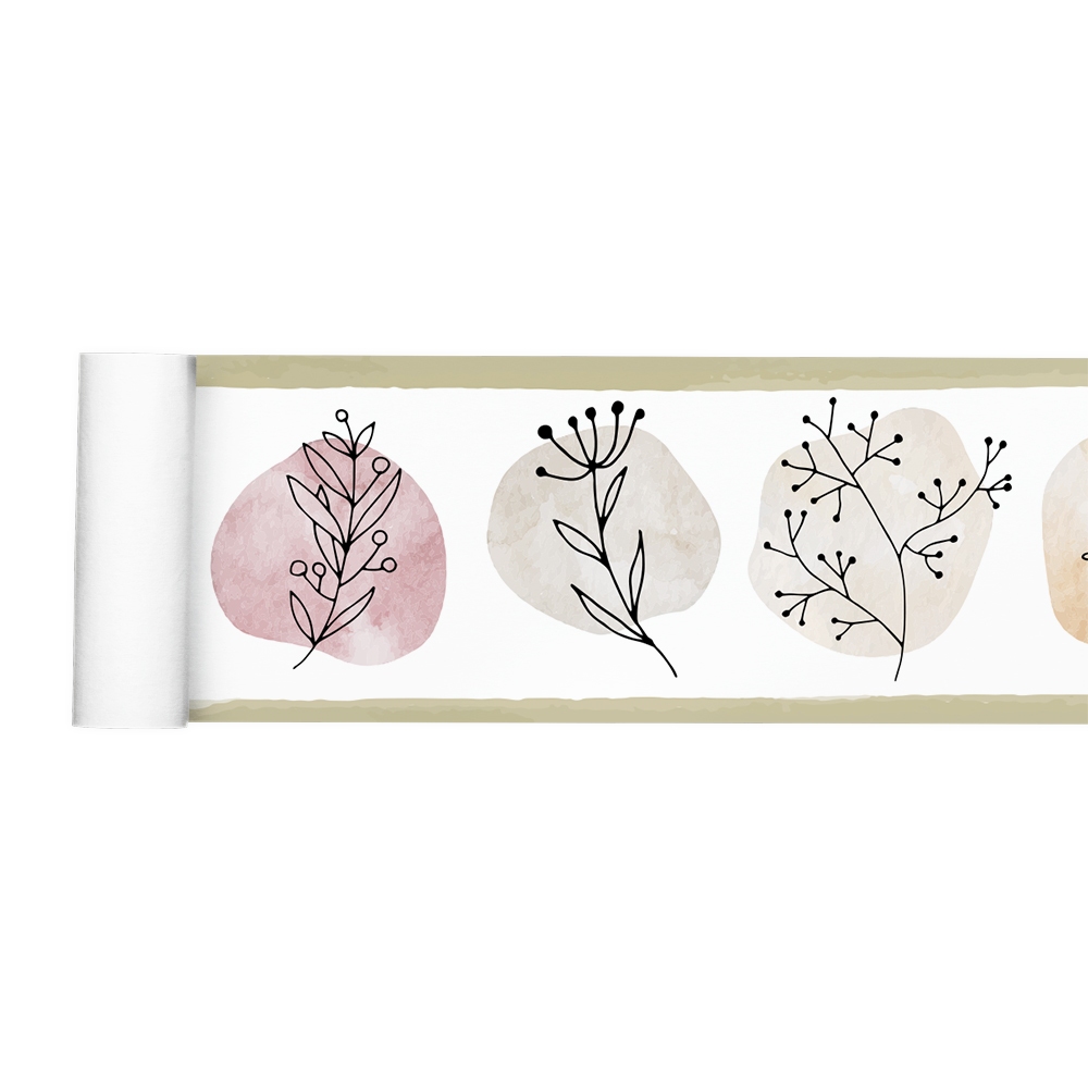 Faixa Adesiva Decorativa Floral Desenho Aquarela Pastel Quarto 009bd Shopee Brasil