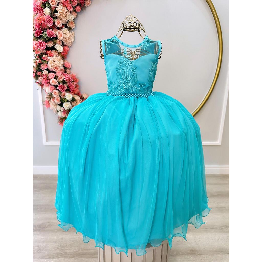 Vestido Dama de Honra Azul Tiffany Maravilhoso, Roupa Infantil para Menina  Dream Girl Usado 79073499