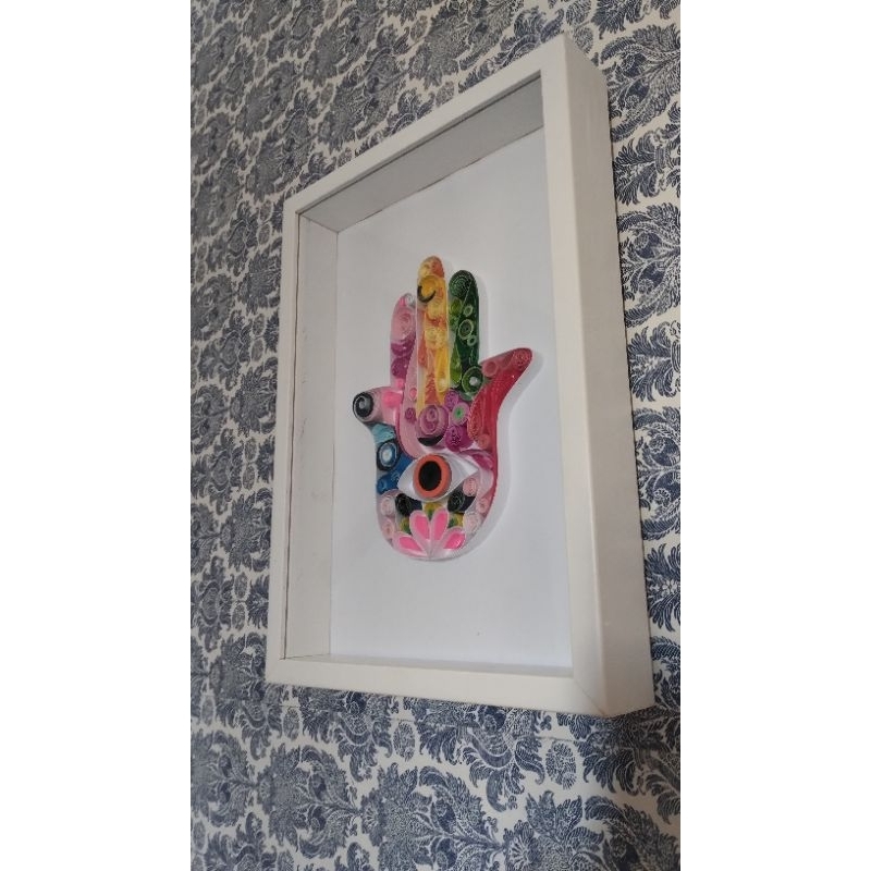 Moldura Quadro Quilling Mão de Fátima