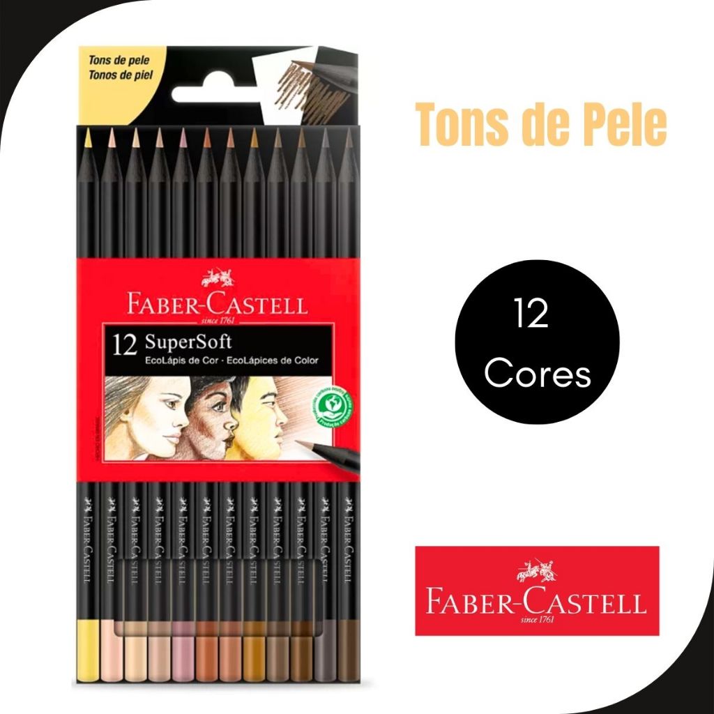 Lápis de cor Multicolor - 12 cores- fabricado pela faber castell! - Ok Vibes