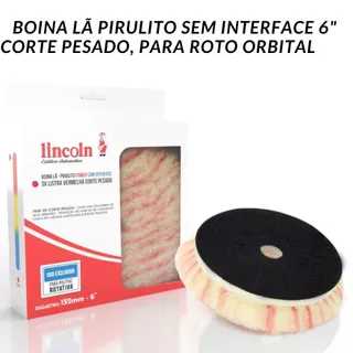 Boina lã pirulito sem interface 6" polegadas corte pesado vermelha para roto orbital - lincoln
