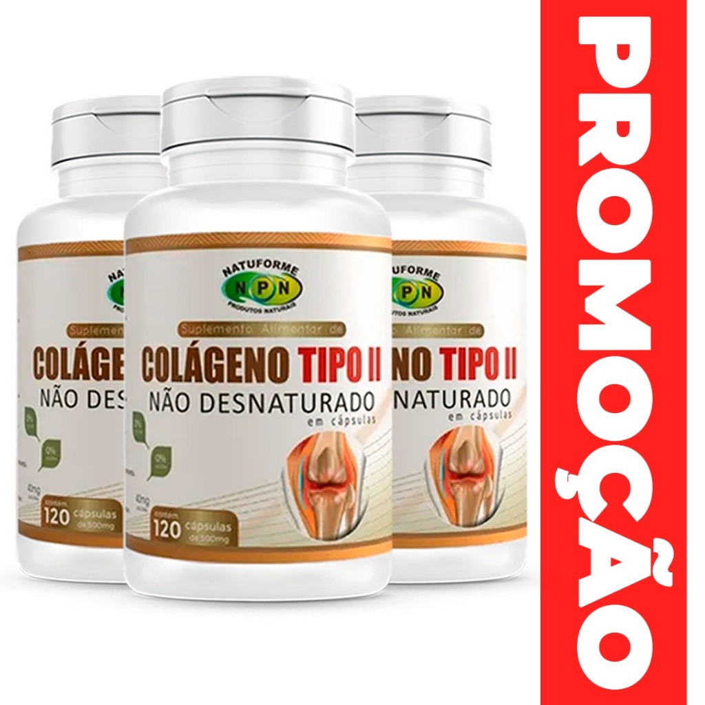 03 Colageno Tipo 2 Não Desnaturado Natuforme Total 360 cápsulas para ...