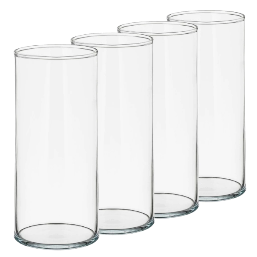 Kit vaso tubo vidro cilíndrico 22cm transparente decoração arranjo flores decorativo