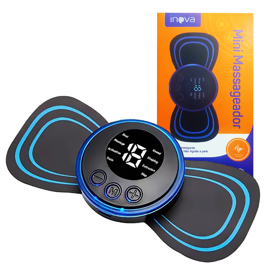 Mini Massageador Elétrico Cervical EMS Alivia Dores No Corpo Pescoço Portátil