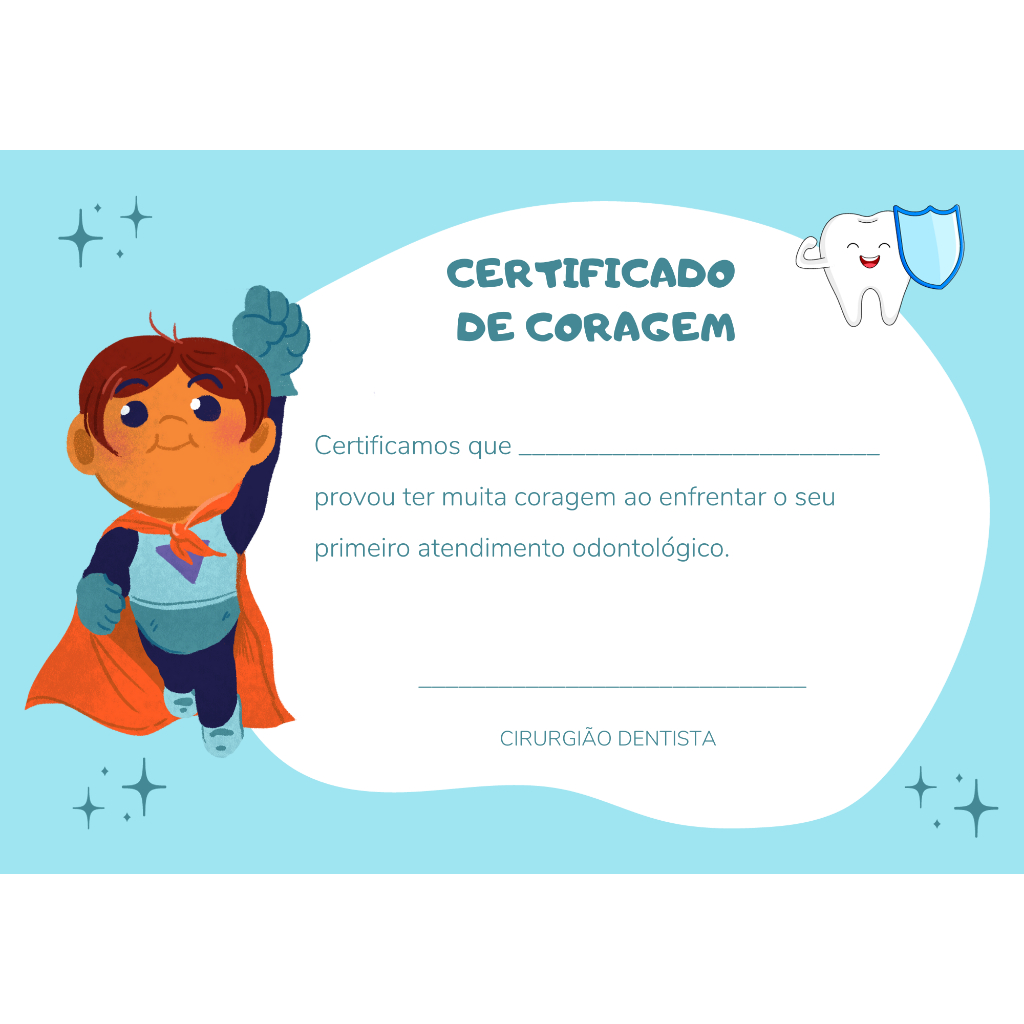 Certificado De Coragem Dentista Infantil Shopee Brasil