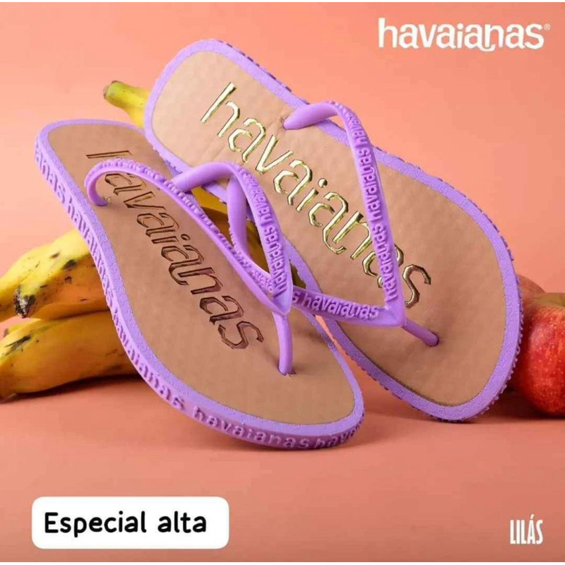 Chinelo Havaianas Feminino Lançamento Slim Maldivas Paumilha Metalizado ...