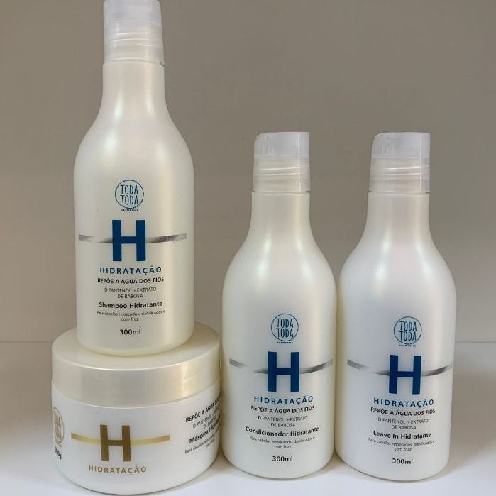 KIT HIDRATAÇÃO P CABELOS RESSECADOS E DANIFICADOS TODATODA 4 ITENS ...