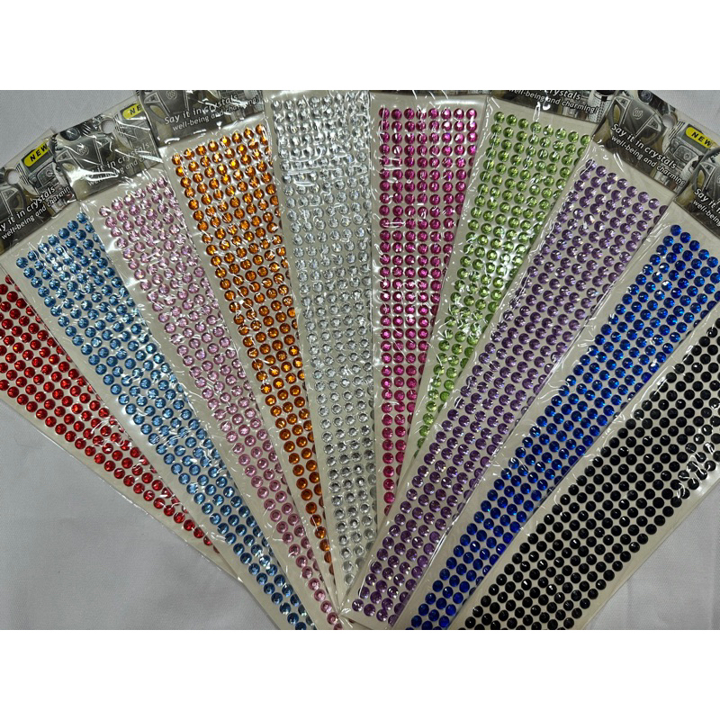 cartela adesiva strass autocolante 0,3 - 0,4 - 0,5cm | Shopee Brasil