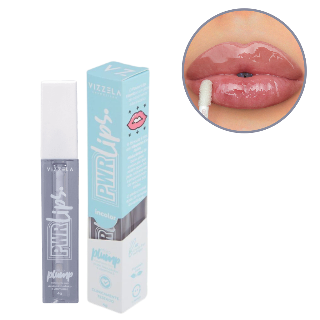 Gloss labial incolor com ácido hialurônico para aumentar os lábios ...