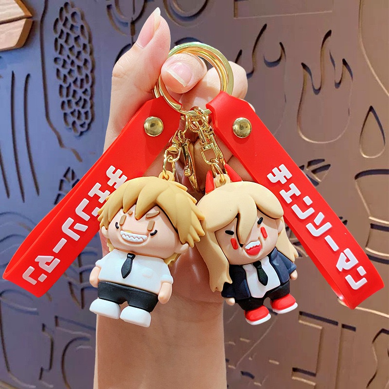 Chaveiro De Silicone Do Anime Chainsaw Man Chaveiro Decorativo Miniatura Para Bolsa/Mochila/Chave DENJI/POWER
