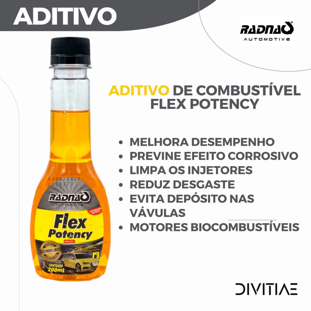 Aditivo para combustível Etanol e Gasolina Flex Potency Yellow 200ml ...