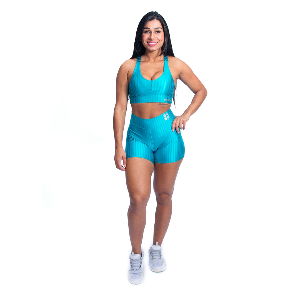 Conjunto Academia 3D Feminino Top Fitness c/ Bojo + Shorts Cós