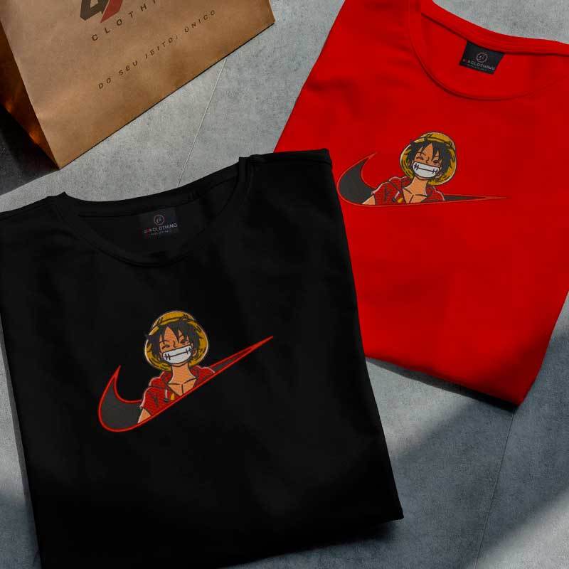 Camiseta ONE PlECE x NlKE "LUFFY" BORDADA - 100% ALGODÃO