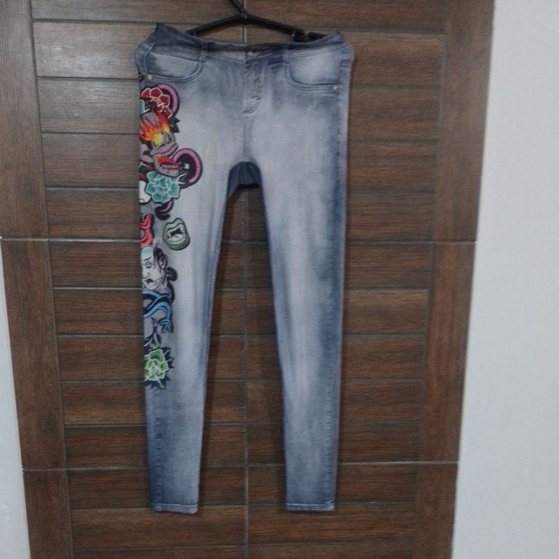 Kit 2 Calças Legging Jeans Cintura Alta C/ Bolso Reforçada