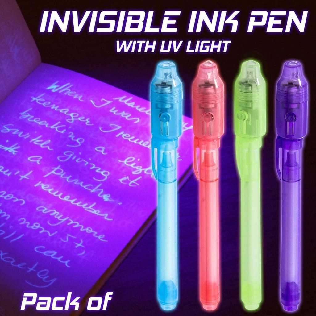 Caneta Mágica com Tinta Invisível E Luz Negra Escuro/ Luz UV Escreva Mensagens Secretas