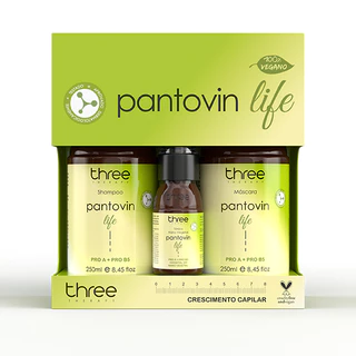 Pantovin Life Kit Crescimento Capilar 250ml Shampoo, Mascara e Tônico 60ml Pantovin Three Therapy