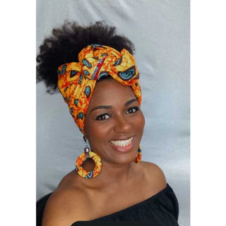 Turbante aramado afro e brinco