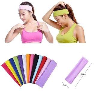 KIT com 24 Faixa lisa Testeira Faixa de cabelo elástica unissex esportiva para academia