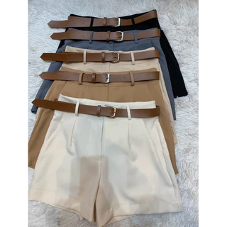 feminina Short Milazzo com cinto tecido alfaiataria -448