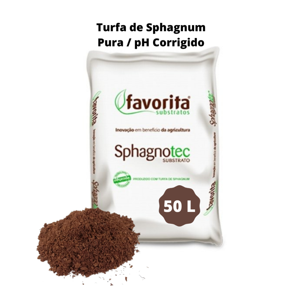 Substrato Turfa Sphagnum Pura Marca Favorita - 50 Litros