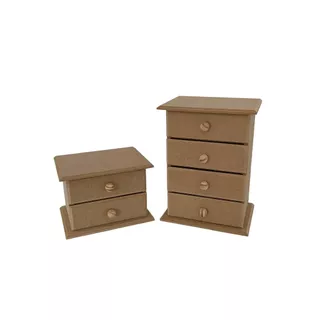 Kit Gaveteiro porta jóias porta maquiagem 2 peças MDF ( 2 gavetas e com 4 gavetas)