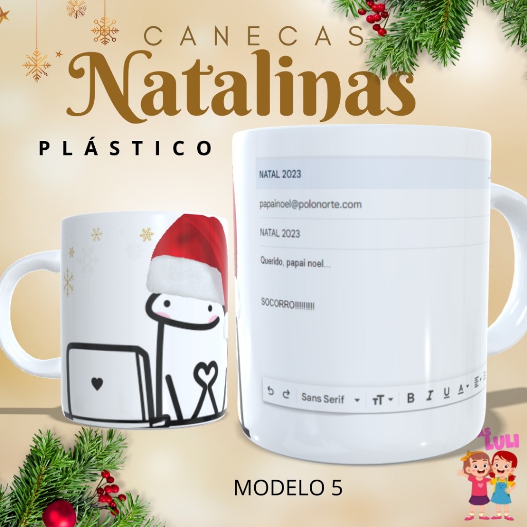 Caneca Personalizada Polímero (plástico) Natal 300ml - Caneca Natalina